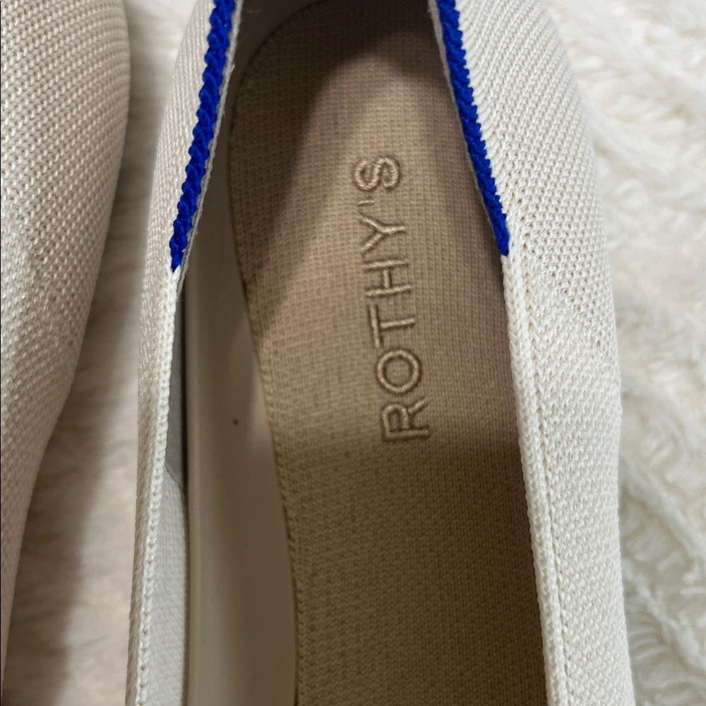 Rothy’s The Flat Gardenia Cream Bow Flats Size 12 Sustainable Knit NWOB - Picture 6 of 12